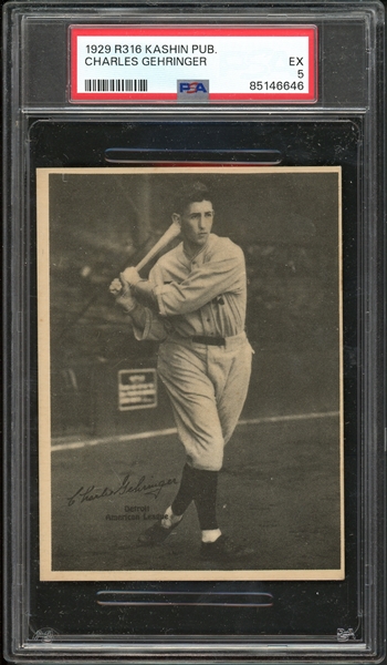 1929 R316 Kashin Publications Charles Gehringer PSA 5 EX