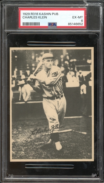 1929 R316 Kashin Publications Charles Klein PSA 6 EX-MT