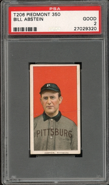 1909-11 T206 Piedmont 350/25 Bill Abstein PSA 2 GD