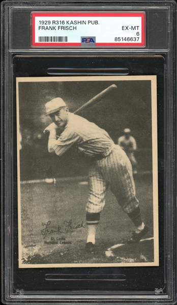 1929 R316 Kashin Publications Frank Frisch PSA 6 EX-MT