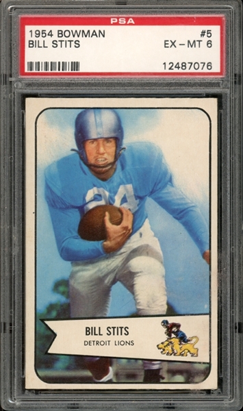 1954 Bowman #5 Bill Stits PSA 6 EX-MT