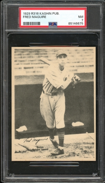 1929 R316 Kashin Publications Fred Maguire PSA 7 NM One of Four None Graded Higher