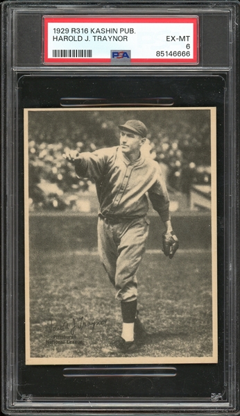 1929 R316 Kashin Publications Harold J. Traynor PSA 6 EX-MT