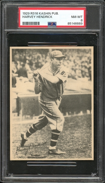 1929 R316 Kashin Publications Harvey Hendrick PSA 8 NM-MT One of Three None Graded Higher