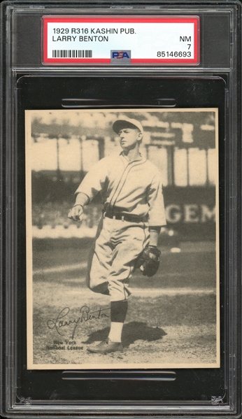 1929 R316 Kashin Publications Larry Benton PSA 7 NM One of Two None Graded Higher