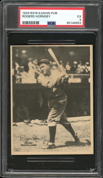 1929 R316 Kashin Publications Rogers Hornsby PSA 5