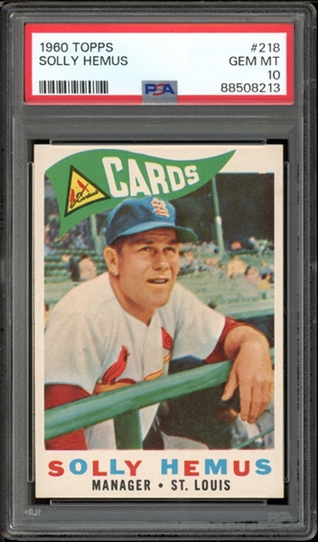 1960 Topps #218 Solly Hemus PSA 10 GEM MINT