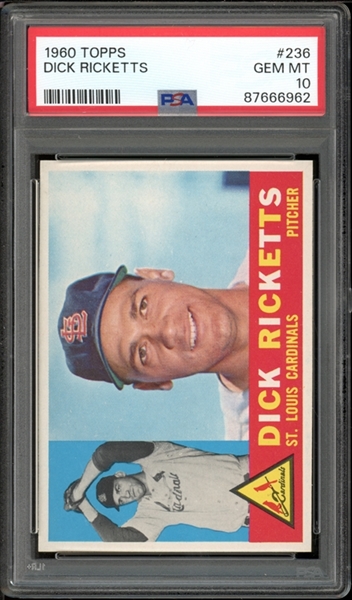 1960 Topps #236 Dick Ricketts PSA 10 GEM MINT