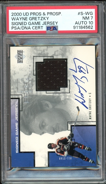 2000 Upper Deck Pros & Prospects Signed Game Jersey #S-WG Wayne Gretzky PSA 7 NM Auto 10