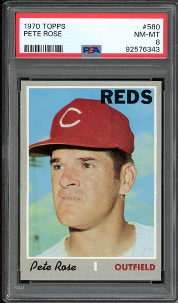 1970 Topps #580 Pete Rose PSA 8 NM-MT