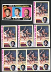 1978 Topps Basketball Kareem Abdul-Jabbar Shoebox Lot Of 38 With 1970 Topps Scoring Leaders Alcindor/West/Hayes