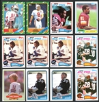 1980s Topps Football Rookie Card Shoebox Collection With Stars And HOFers Of Rice, Taylor, Lott, Young, And Jackson