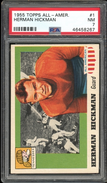 1955 Topps All American #1 Herman Hickman PSA 7 NM