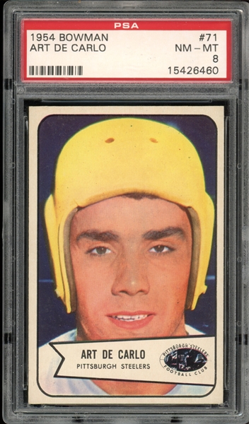 1954 Bowman #71 Art De Carlo PSA 8 NM-MT