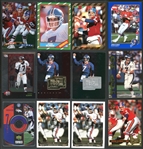 1980s-90s John Elway Football Card Shoebox Collection Of 24 With Inserts, Parallels, And Numbered