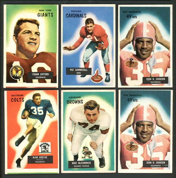 1955 Bowman Football Shoebox Collection With Rookies, HOFers, And Stars 