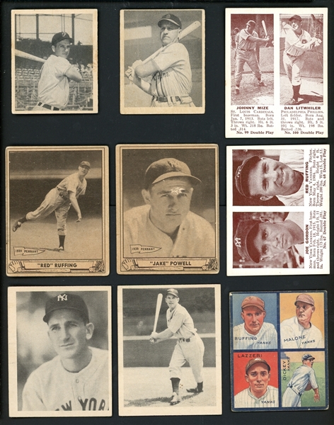 1930s-40s Baseball Shoebox Collection Of 19 With Stars, HOFers, With Kiner, Slaughter Rookie