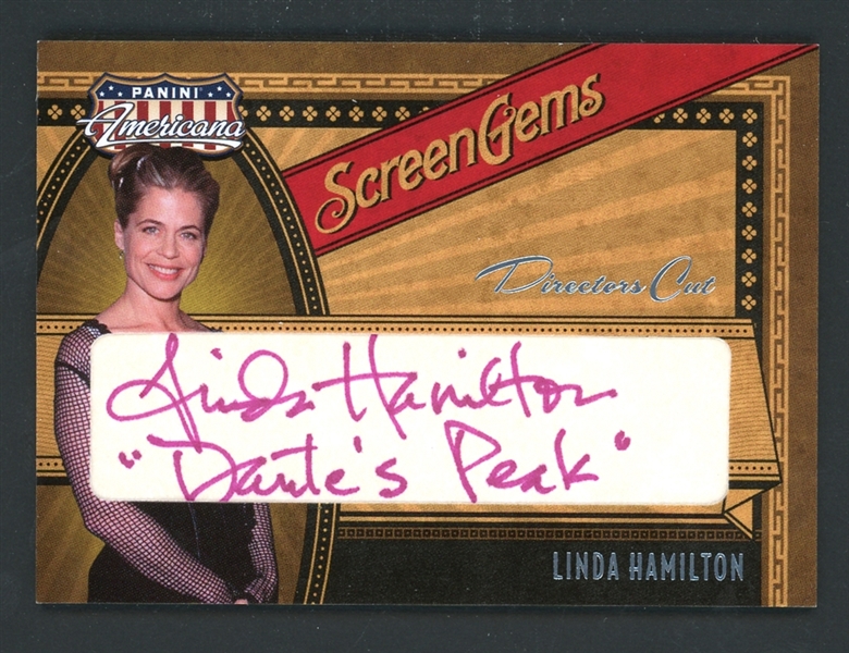 2011 Panini Americana Screen Gems Signature /20 #1 Linda Hamilton "Dantes Peak"