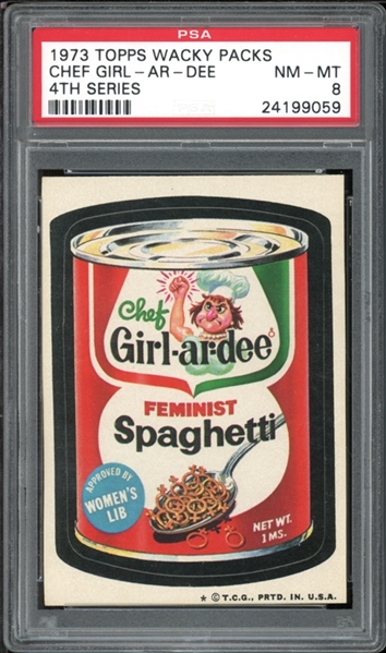 1973 Topps Wacky Packs 4TH Series Chef Girl-Ar-Dee PSA 8 NM-MT