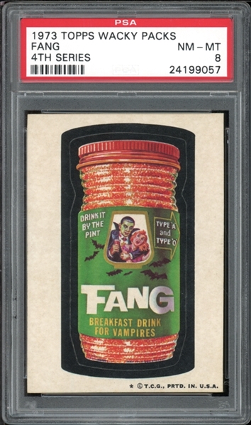 1973 Topps Wacky Packs 4TH Series Fang PSA 8 NM-MT