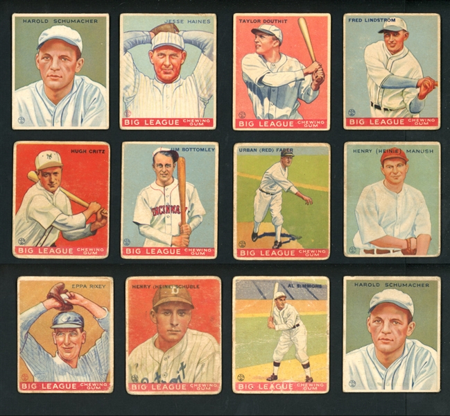 1933 Goudey Lot Of 185 Cards With Many HOFers And Low Numbers - A Terrific Start To A Nice Set 