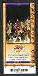 2010 Los Angeles Lakers Vs. Golden State Warriors Full Ticket Stub 2-16-10 Stephen Curry Rookie Year