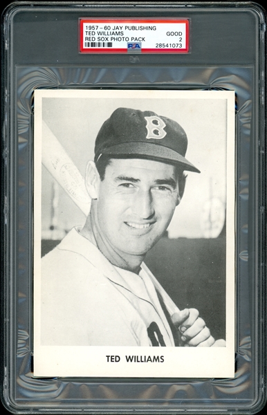 1957-60 Jay Publishing Red Sox Photo Pack Ted Williams PSA 2 GD