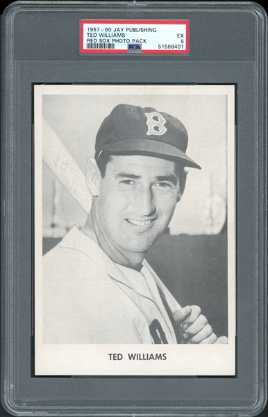 1957-60 Jay Publishing Red Sox Photo Pack Ted Williams PSA 5 EX