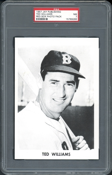 1957 Jay Publishing Rex Sox Photo Pack Ted Williams PSA 7 NM