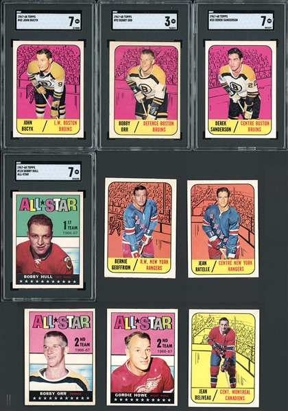 1967 Topps Hockey Near Complete Set (114/132) With SGC Graded