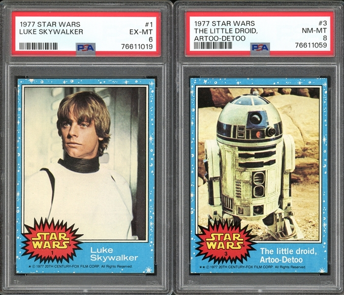 1977 Topps Star Wars Complete Series I Set With Stickers With PSA Graded 