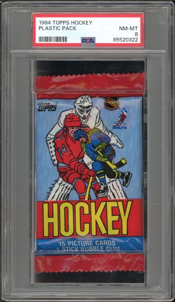 1984 Topps Hockey Plastic Pack PSA 8 NM-MT