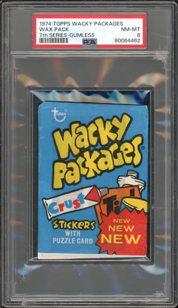 1974 Topps Wacky Packages Wax Pack 7th Series- Gumless PSA 8 NM-MT