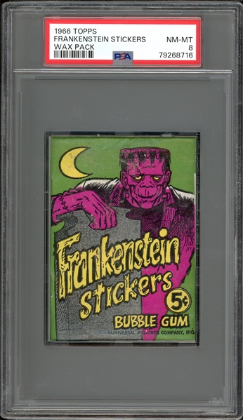 1966 Topps Frankenstein Stickers Wax Pack PSA 8 NM-MT