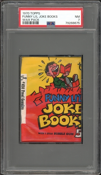 1970 Topps Funny Lil Joke Books Wax Pack PSA 7 NM