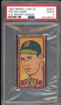 1950 Menko JCM125 U.S. Major League #2857 Ted Williams PSA 2 GD Highest Graded