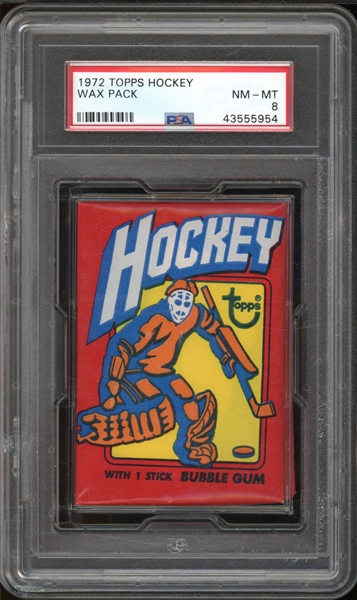 1972 Topps Hockey Wax Pack PSA 8 NM-MT