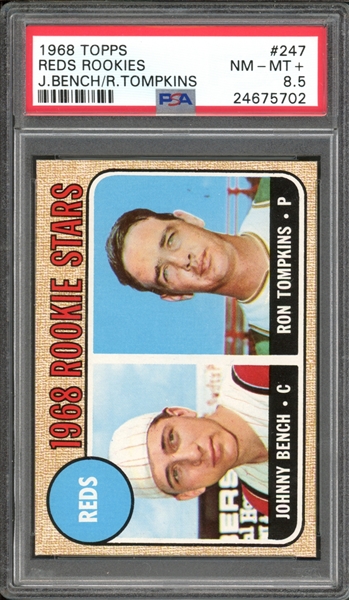 1968 Topps #247 Reds Rookies Johnny Bench PSA 8.5 NM-MT+