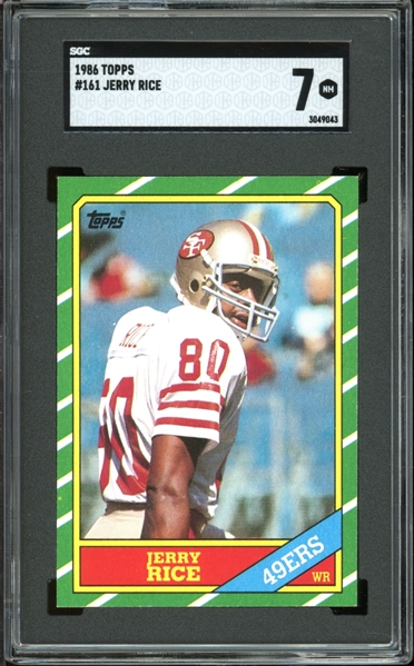 1986 Topps #161 Jerry Rice SGC 7 NM