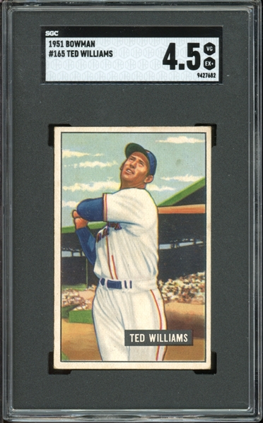 1951 Bowman #165 Ted Williams SGC 4.5 VG/EX+