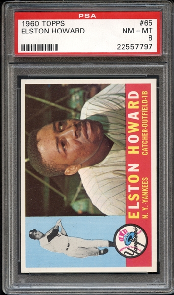 1960 Topps #65 Elston Howard PSA 8 NM-MT