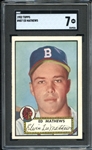 1952 Topps #407 Ed Mathews SGC 7 NM, Exceptionally High End For The Grade