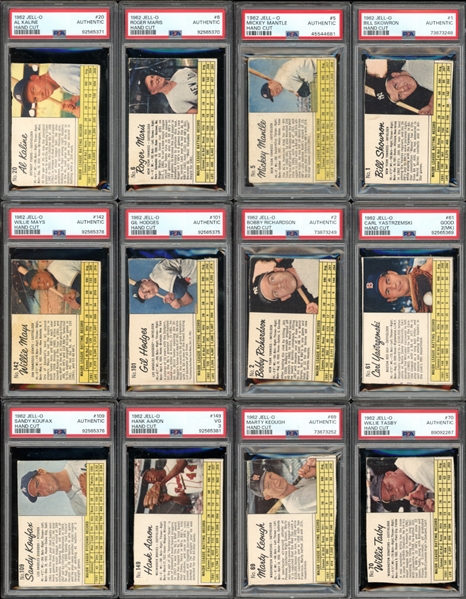 Exceptionally Scarce 1962 Jell-O Complete Set With PSA Graded 