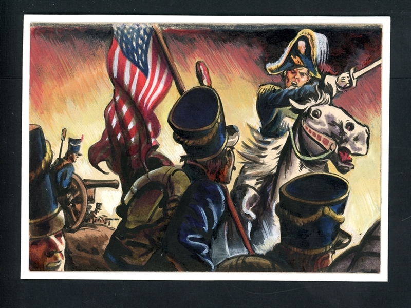 1954 Topps Scoops Original Artwork For #78 War With Mexico