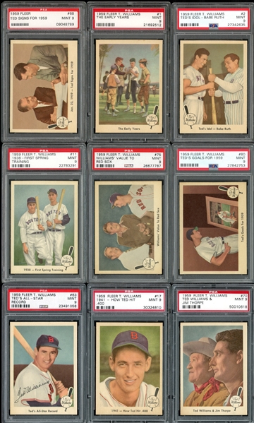 1959 Fleer Ted Williams Complete Set All PSA 9s 