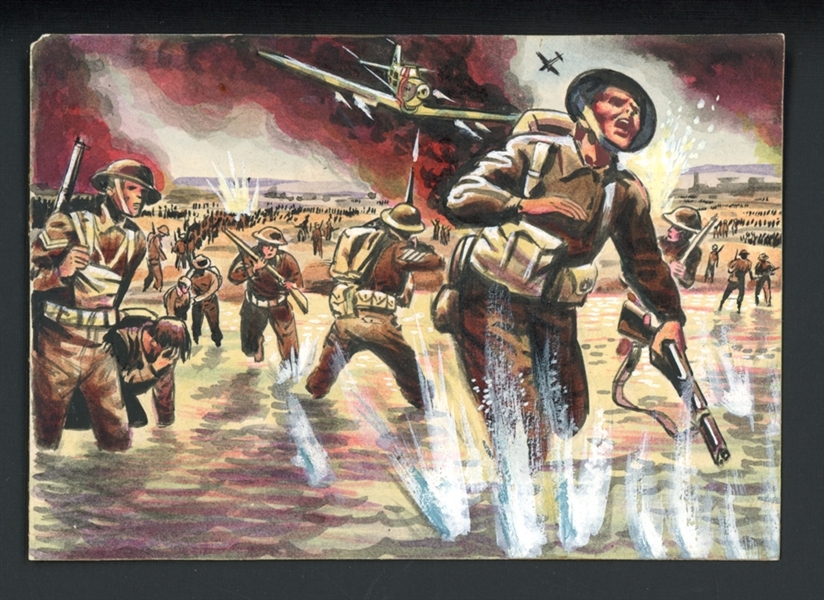 1954 Topps Scoops Original Artwork for #24 Retreat From Dunkirk