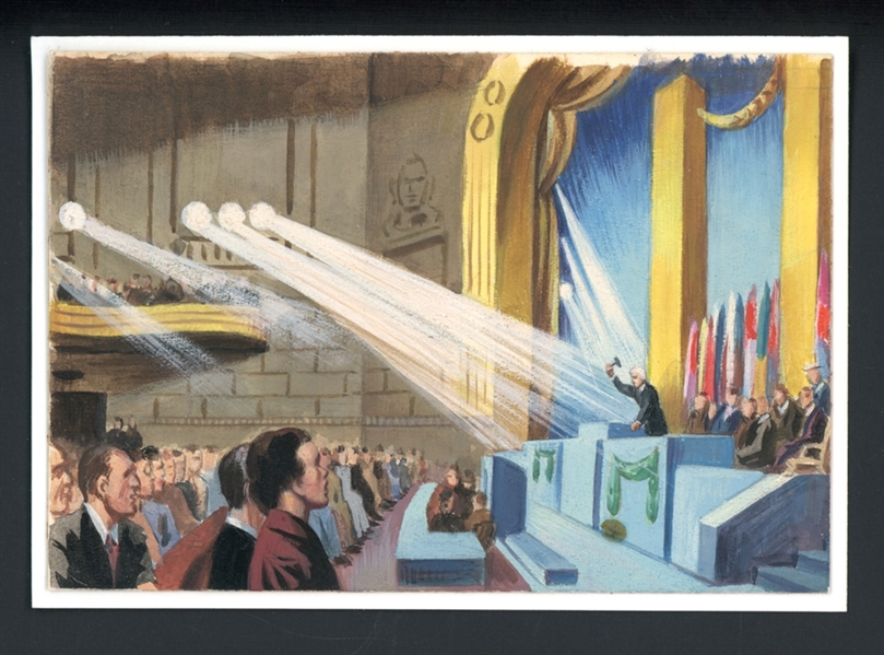 1954 Topps Scoops Original Artwork for #22 United Nations Born