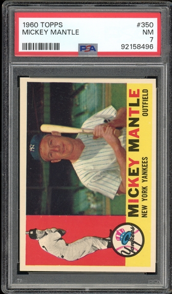 1960 Topps #350 Mickey Mantle PSA 7 NM