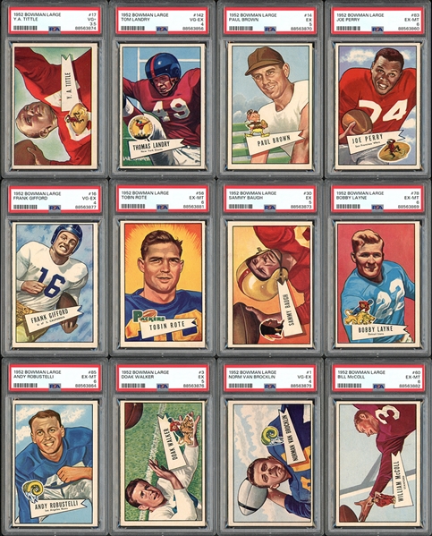 1952 Bowman Large Group Of 22 Cards All PSA Graded With HOFers And Stars