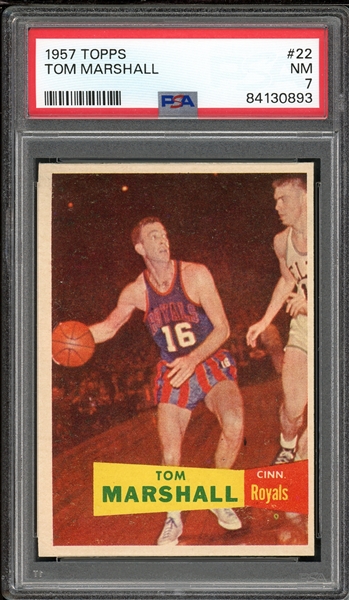 1957 Topps #22 Tom Marshall PSA 7 NM